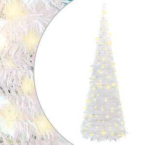 vidaXL Umetna novoletna jelka pop-up 100 LED diod bela 150 cm