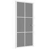 vidaXL Notranja vrata 93x201,5 cm Bela ESG steklo in aluminij