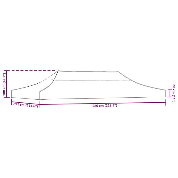 vidaXL Streha za vrtni šotor 3x6 m krem