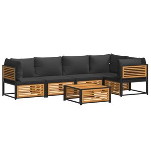 vidaXL Vrtna sedežna garnitura 6-delna z blazinami trden akacijev les