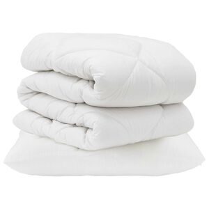 vidaXL Komplet odej z blazino 2 pcs Bela Mikrovlakna