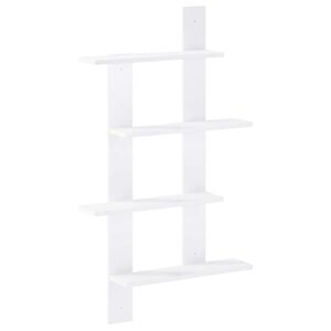 vidaXL Stenska polica Bela 61 x 13,5 x 105 cm Inženirski les