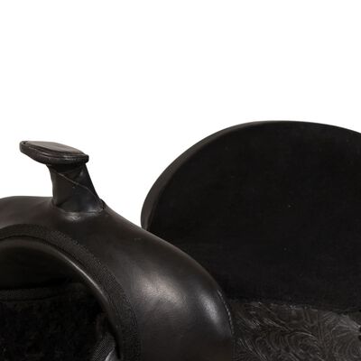 vidaXL Western sedlo, uzda in oprsnica pravo usnje 17" črne barve