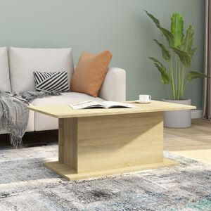 vidaXL Klubska mizica sonoma hrast 102x55,5x40 cm iverna plo&scaron;ča
