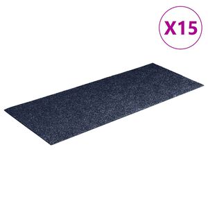 vidaXL Preproge za stopnice samolepilne 15 kosov 60 x 25 cm sivo modre pravokotne