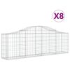 vidaXL Obokana gabionska ko&scaron;ara 8 kosov 200x30x60/80cm cinkano železo