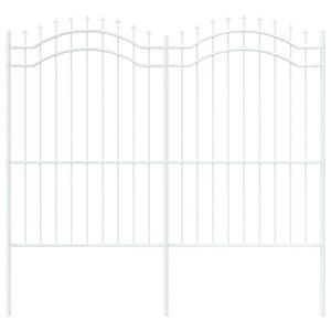 vidaXL Vrtna ograja Bela 240 x 215 cm Jeklo s pra&scaron;nim premazom