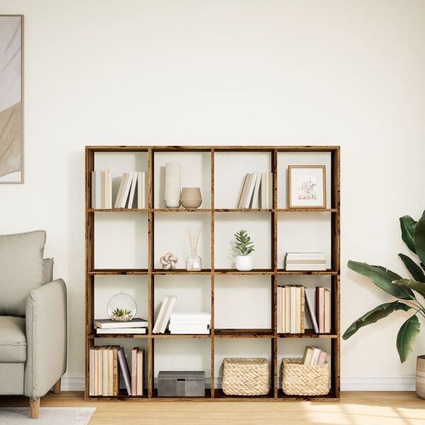 vidaXL Knjižna omara starinski les 137,5x29x137,5 cm inženirski les