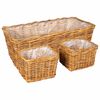 vidaXL Ko&scaron;ara za rastline s shranjevanjem 3 pcs Rjava Kubu rattan