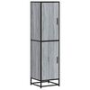 vidaXL Visoka omara siva sonoma 35,5x35x139 cm inž. les in kovina
