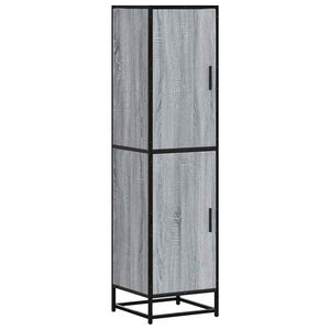vidaXL Visoka omara siva sonoma 35,5x35x139 cm inž. les in kovina