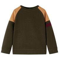 Otroški pulover temno kaki in kamelja 92