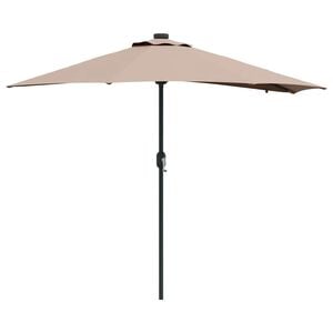 vidaXL Vrtni dežnik 294 x 150 x 223 cm Poliester in jeklo Taupe