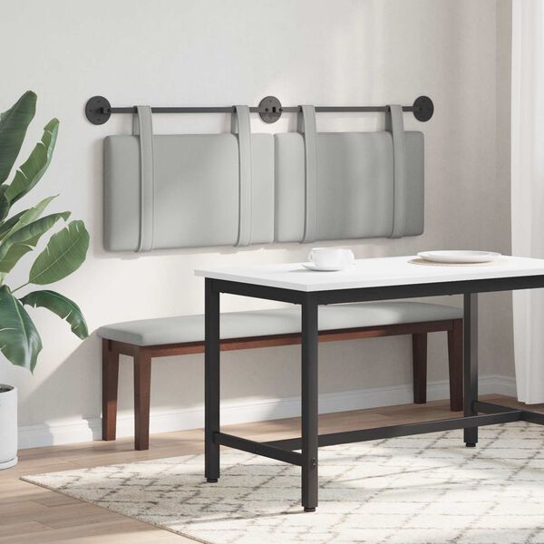 vidaXL Visoki naslon za glavo Oblačno siva 150 x 55 x 5 cm blago