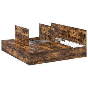 vidaXL Postelja z dodatnim prostorom za shranjevanje Dimljeni oreh