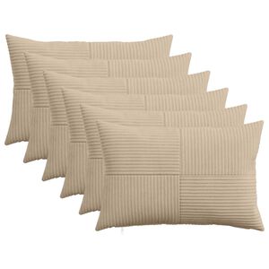 vidaXL Prevleka za blazino 6 pcs ALMELO Taupe 30 x 50 cm korduroy