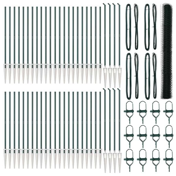 vidaXL Steber ograje. Zelena 100 x 1,6 m (36 mm mreža) Jeklo in PVC