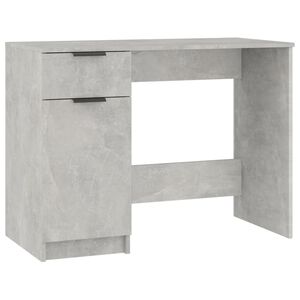 vidaXL Pisalna miza betonsko siva 100x50x75 cm konstruiran les