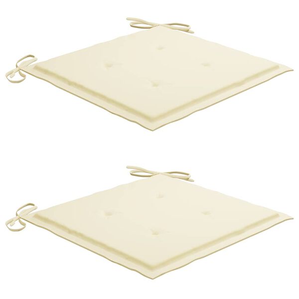 vidaXL Zložljivi vrtni stoli 2 kosa z blazinami trden akacijev les