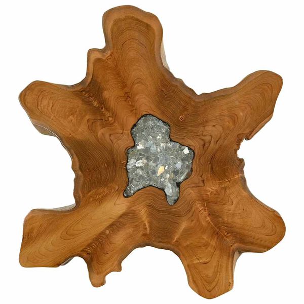 vidaXL Klubska mizica 70x45 cm trdna tikovina in poliestrska smola