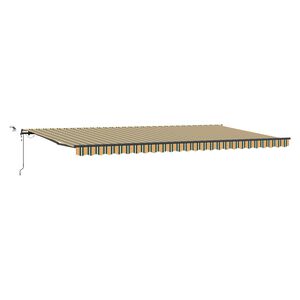 vidaXL Vlečna tenda Zelena in rumena 600 &times; 300 cm Poliester