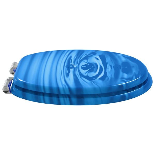 vidaXL Deska za WC &scaron;koljko s pokrovom 2 kosa mediapan modra kapljica