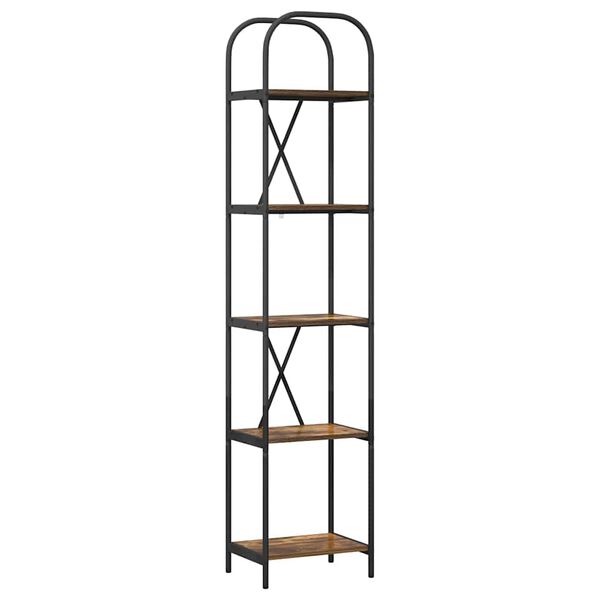 vidaXL Knjižna polica Dimljeni oreh 40 x 30 x 183 cm Konstruiran les