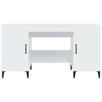 vidaXL Pisalna miza visok sijaj bela 140x50x75 cm inženirski les