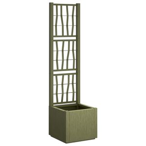 vidaXL Vrtna sadilnika s treliso Zelena 36 x 36 x 140 cm PP