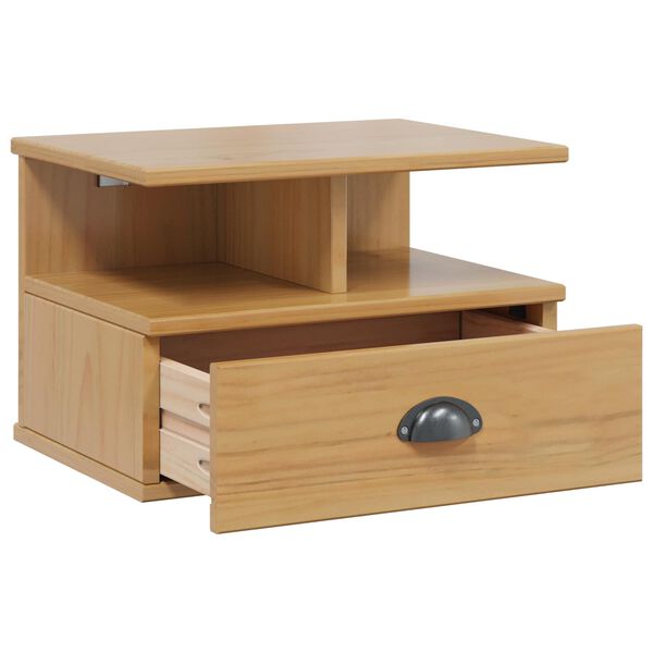 vidaXL Nočna omarica s predalom Hill Medeno rjava 40 x 31 x 27 cm