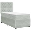 vidaXL Postelja boxspring z vzmetnico Svetlo siva 90 x 200 cm Žamet