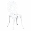 vidaXL Vrtnik Bistro Set 3 pcs Bela Aluminij