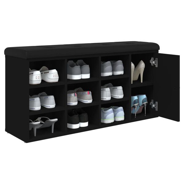 vidaXL Klop za čevlje črna 102x32x50 cm inženirski les