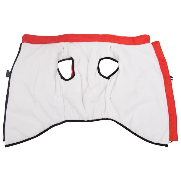 vidaXL Pasja jakna z jermenom Rdeča L52 Flis in poliester