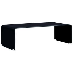 vidaXL Klubska mizica črna 98x45x31 cm kaljeno steklo