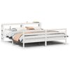 vidaXL Posteljni okvir z vzglavjem brez vzmetnice bel 200x200 cm
