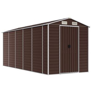 vidaXL Vrtna lopa rjava 191x470x198 cm pocinkano jeklo