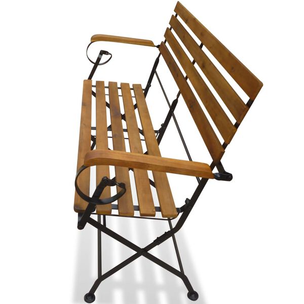 vidaXL Zložljiva vrtna klop 112 cm trden akacijev les