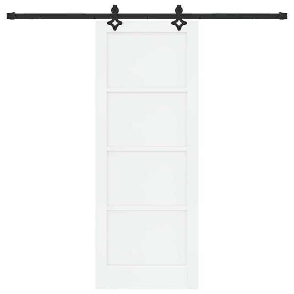 vidaXL Drsna vrata ORKDAL Bela 78 x 202 cm Masivno borovo les