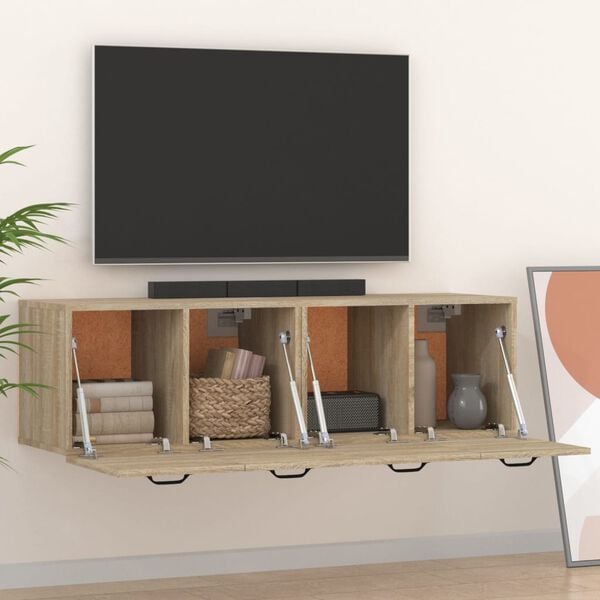 vidaXL Stenska omarica 2 kosa sonoma hrast 80x35x36,5cm inženirski les