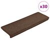 vidaXL Stopni&scaron;čne preproge 30 kosov 65x21x4 cm kavno rjave barve s pravokotnim robom