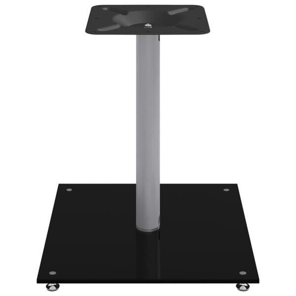 vidaXL Stojalo za zvočnik 2 kosa črno srebrno kaljeno steklo 1 steber