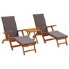 vidaXL Zložljiv in nagibni ležalnik 3 pcs Temno siva