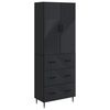 vidaXL Set omar 2 kos 66 x 34,5 x 90 cm Inženirski les Črna