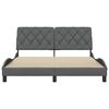 vidaXL Posteljni okvir brez vzmetnice temno siv 160x200 cm blago