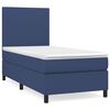 vidaXL Box spring postelja z vzmetnico modra 100x200 cm blago
