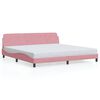vidaXL Posteljni okvir Dover roza 200x200 cm žamet
