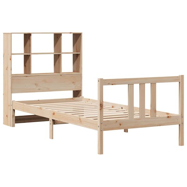 vidaXL Knjižna postelja brez vzmetnice 90x190 cm trdna borovina