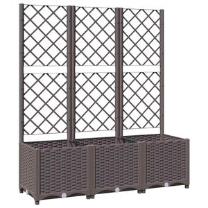vidaXL Vrtno korito z re&scaron;etko rjavo 120x40x136 cm PP