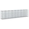 vidaXL Gabionska dvignjena postelja 2 kos 330 x 50 x 80 cm Srebrna